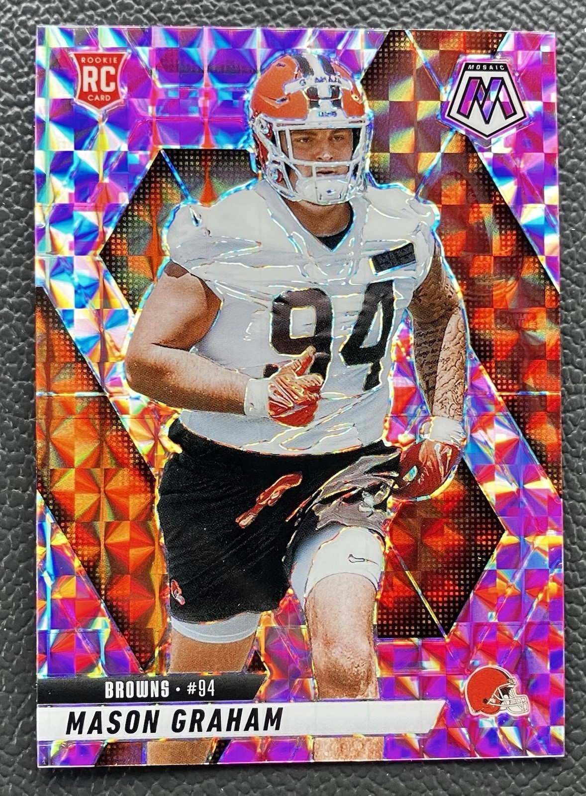 2025 Panini Mosaic Football Mason Graham No. 311 Pink Camo Mosaic Rookie Card