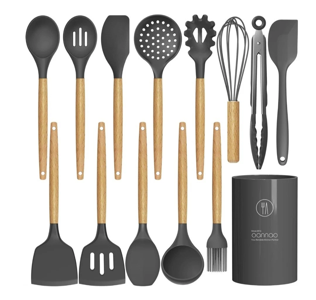 oannao Silicone Cooking Utensils Kitchen Utensil Set - 446°F Heat Resistant...