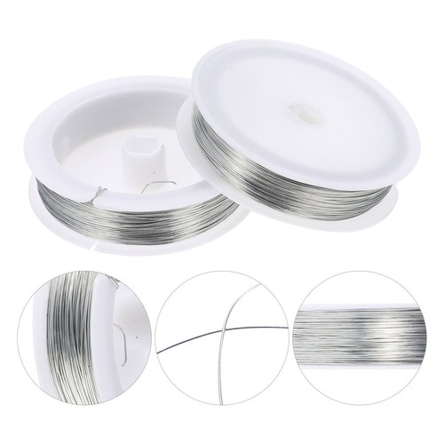 Uxcell 164Ft Floral Bind Wire Wrap Twine 1mm Florist Wire Iron Wire Paper Covered Vine, Green White 2 Pcs