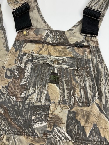 Vintage LIBERTY Realtree Camo Hunting Bib Overalls Made America Sz 34 USA - Picture 3 of 10
