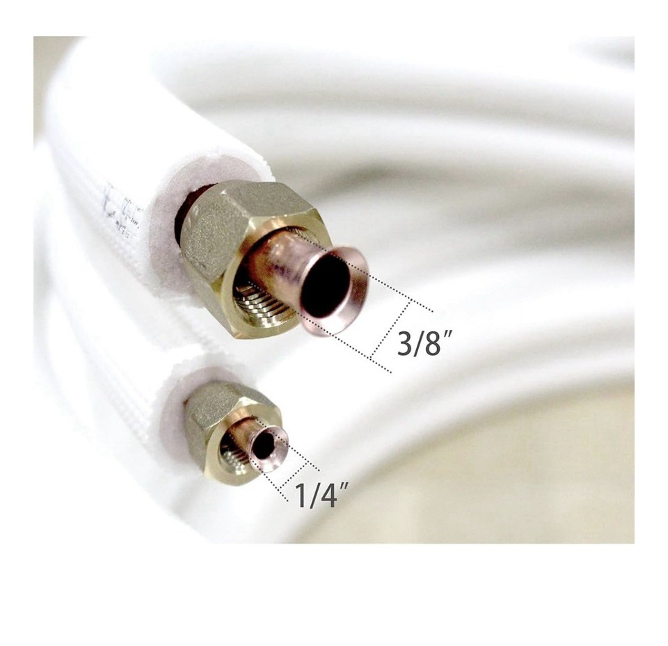 Mini Split Line Set, 16Ft 1/4" 3/8” OD AC Extension Line Copper Pipe ...