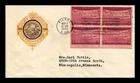 DR JIM STAMPS US COVER SOUTH DAKOTA 50TH ANNIVERSARY FDC SCOTT 858 BLOCK OF 4