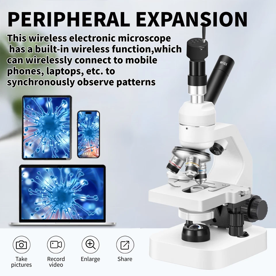 Lámpara LED wifi alta definición médico profesional biológico trinocular micros Foto 4 de 4