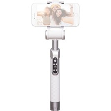 Pictar Smart Selfie Stick with Rechargeable Battery, Smokey White