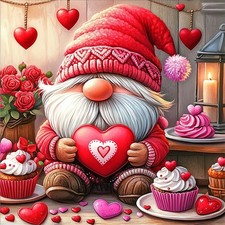 Valentine's Day Diamond Art Kits for Adults Beginner, 5D Gnomes Diamond Paintin