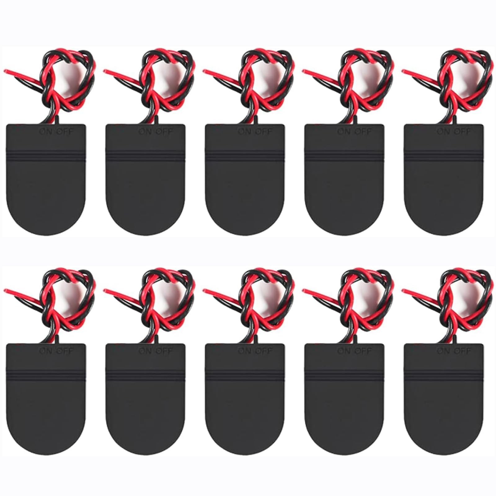 AEDIKO 10pcs CR2032 Battery Holder 1x 3V Coin Cell Socket Black