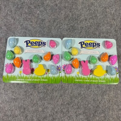 Peeps Brand 12 Beauty Sponges 2 Pack Set Bunny Chick Shapes Makeup Applicators