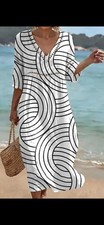 Damen Kleid Gr. XXL  Weiß/ schwarz Neu