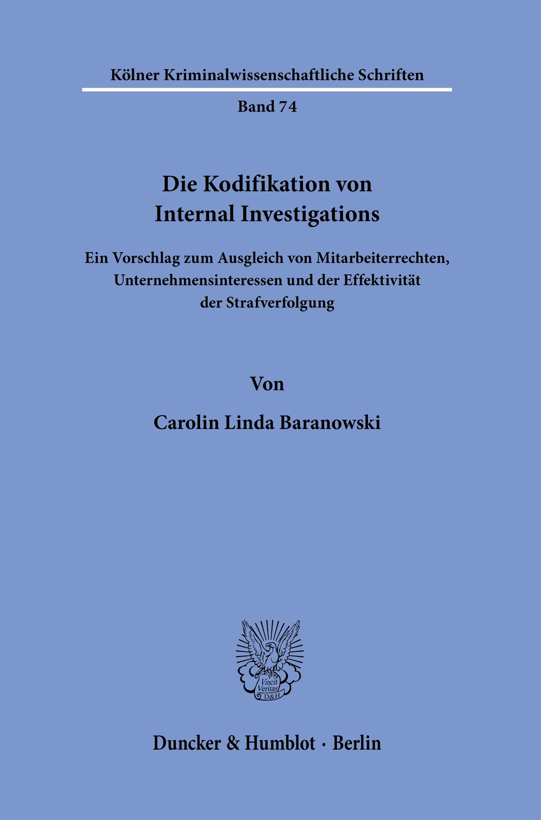 Thumbnail - Die Kodifikation Von Internal Investigations Carolin Linda Baranowski