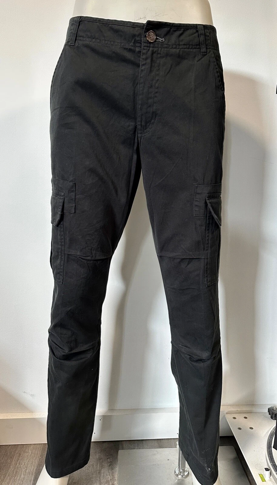 Black Cargo tactical soft cotton regular fit pants