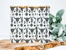 Western Bull Skull |Glass Tumbler