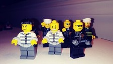 🌟 LEGO Lot7 New City Prisoner Criminal Robbers Crook and policemans Minifigures