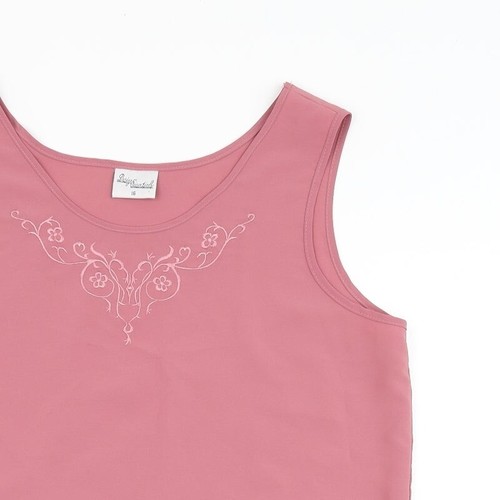 Design Essentials Womens Pink Polyester Blend Camisole Tank Size 16 - Picture 4 of 12