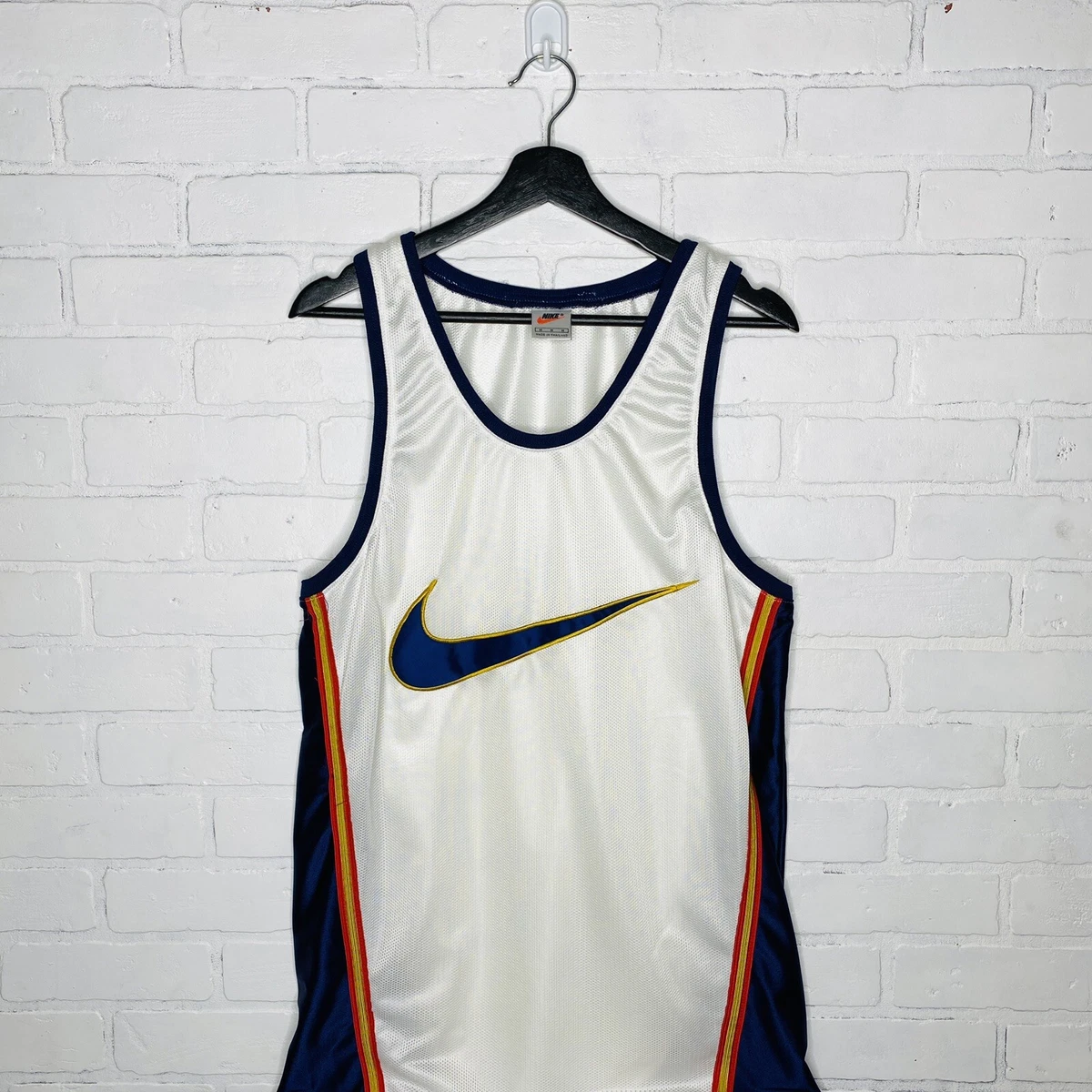 Vintage Nike Basketball Jersey Medium Swoosh 90s White Tag