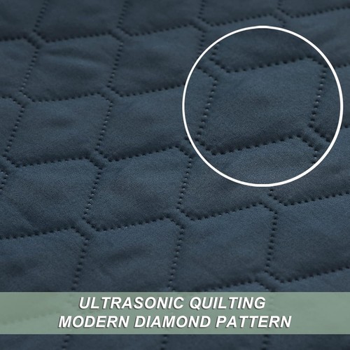 Contemporary Quilted King Size Bedding Set - Soft Microfiber & Dual Pillow Shams - Picture 6 of 8
