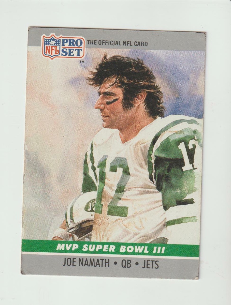 1990 Pro Set #3 Joe Namath Super Bowl III MVP card, New York Jets