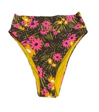 NEW aerie Tropical Floral Print High Cut Cheeky Bikini Bottoms Swim Briefs sz S