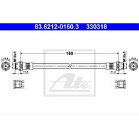 ATE Bremsschlauch Bremsleitung Hinten FüR Audi 80 Avant A4 83.6212-0160.3