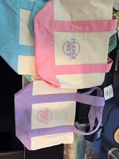 Trader Joe's Pastel Mini Canvas Tote Bags 2025 LIMITED EDITION NWT 