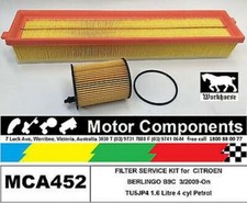 FILTER KIT Oil Air for CITROEN BERLINGO B9C TU5JP4 1.6L Petrol	3/09 on