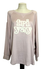 SECRET TREASURES SOFT Hacci KNIT Pink Embroidered Long Sleeve Soft Top Sz XL