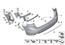 15-on BMW 2 Series F46 Rear Bumper Support Bracket 51127372629 for  
