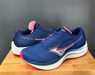 Mizuno Men Blue/Paradise Pink Wave Rebellion Running Sneakers US 10 NWB