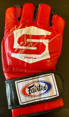 Gant D'entraînement MMA PRIDE FC Whitebolt - Dédicacé Par Fedor Emelianenko (DSE, Japon, Années 2000)