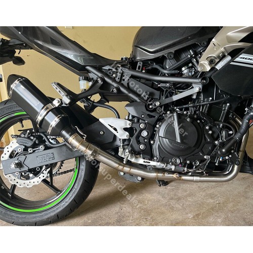 Full System for Kawasaki Ninja 400 250 Z400 2017-2022 Exhaust Black Header Pipe - Foto 2 di 13