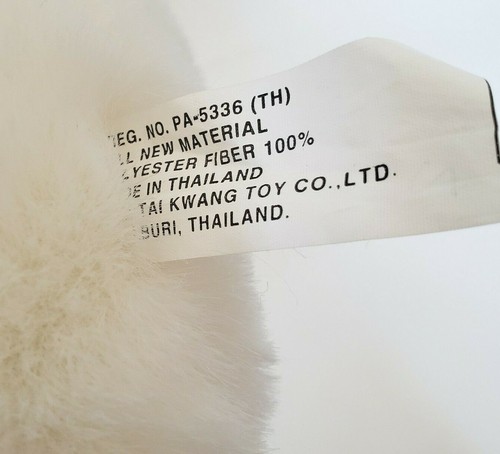 20" VINTAGE BIG TAI KWANG WHITE BUNNY RABBIT PINK EARS STUFFED ANIMAL PLUSH TOY - Bild 7 von 7