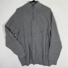 Chaps Ralph Lauren 1/4 Zip Sweater Mens XL Gray