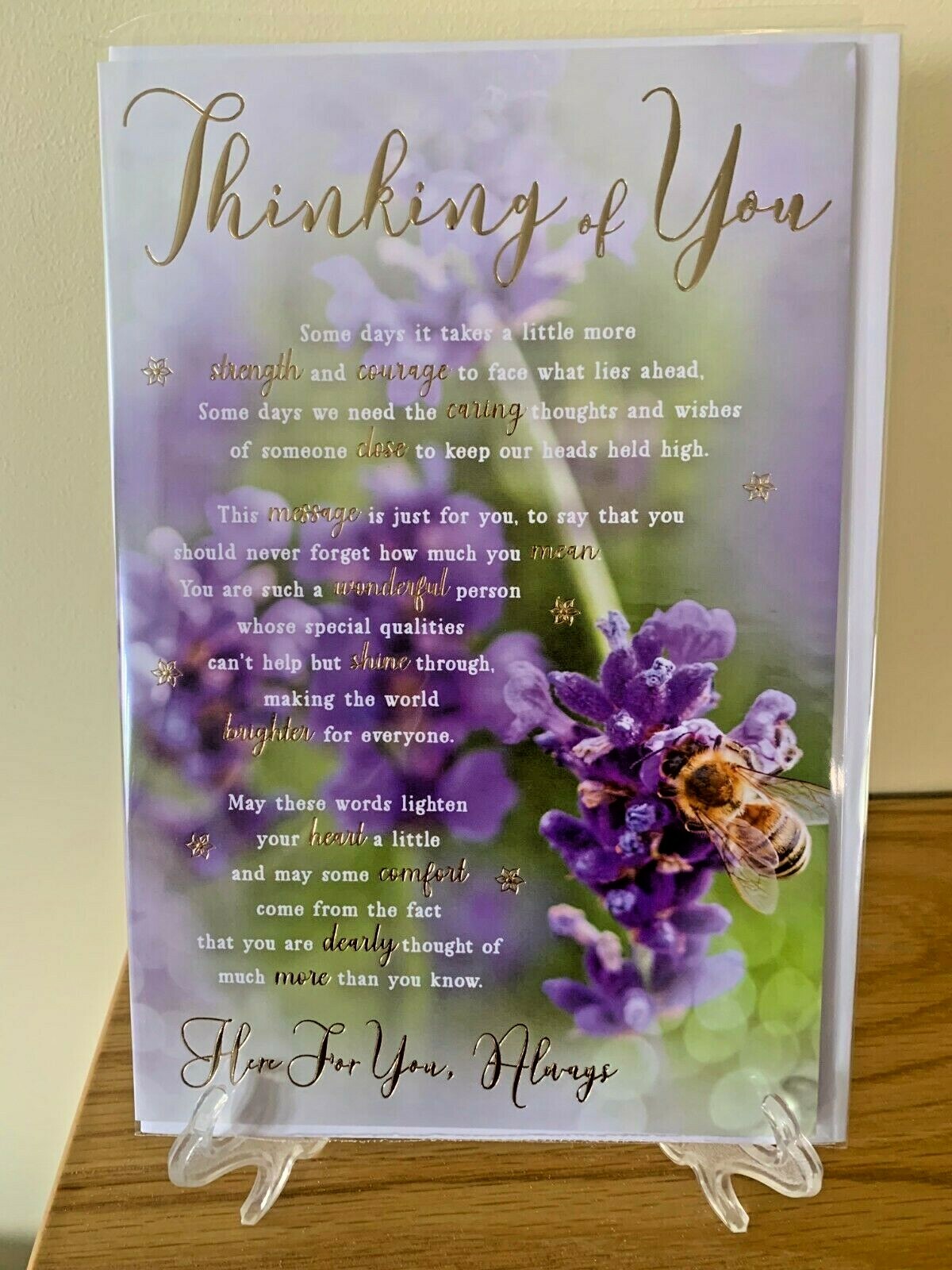 Thinking Of You Sympathy Card Condolence Mourning Bereavement Foil Quality