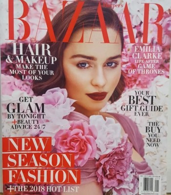 Harper's Bazaar Dec 2017 Jan 2018 Emilia Clarke Get Glam FREE SHIPPING CB