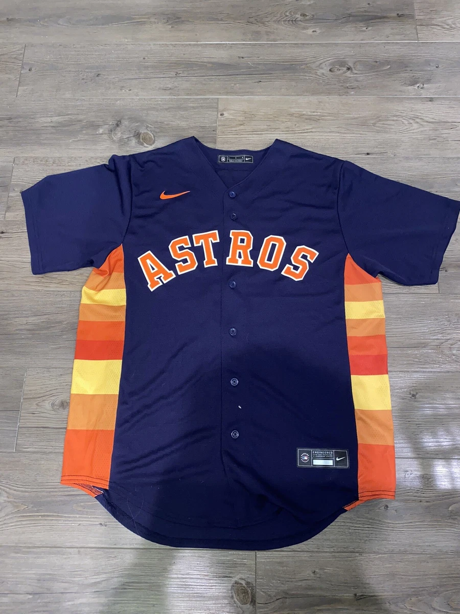 HOUSTON ASTROS Baseball NIKE Springer 4 Size Large Jersey MLB Button Embroided L