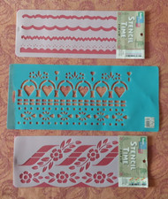 3 FLORAL HEART SCALLOP BORDER PROVO CRAFT HOME ACCENTS PAINT STENCIL NEW 418619