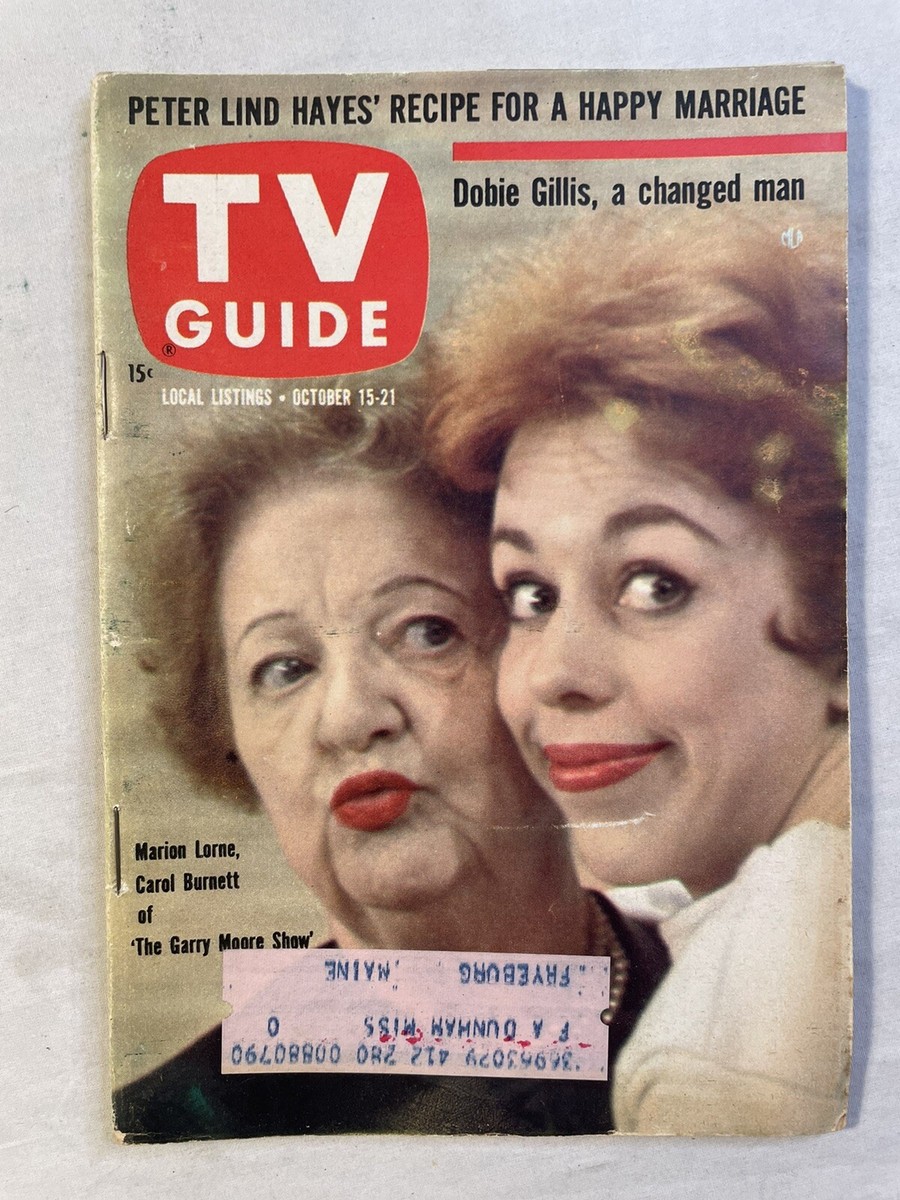 TV Guide October 1960 Carol Burnett Dobie Gillis Boris Karloff The