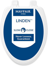 Linden Slow Close Toilet Seat, Non Slip Heavy Duty Wood, Easy Install, Elongated