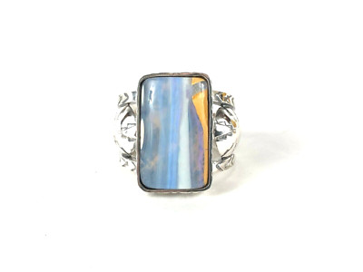 Navajo Australian Boulder Opal Ring Sterling Silver Sz 12.75 Nathan Lefthand 