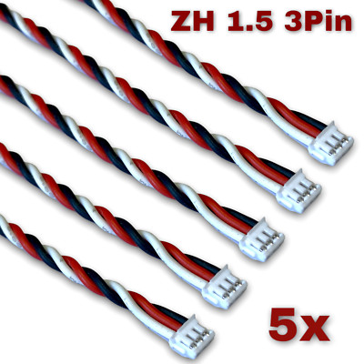   5 Stück Micro JST 3Pin 1.5 ZH Stecker + 30cm 20AWG Silikon Kabel für AR6300  