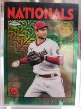 2021 Topps Series 2 Silver Pack 1986 Chrome Green #/99 Trea Turner Nationals