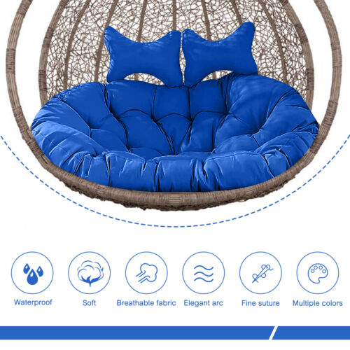 2 Persons Hammock Swing Chair Cushion w/Headrest Detachable Hanging Chair Pads - Picture 3 of 69