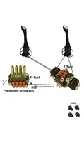 HYDRAULIC KIT VALVE 6 FUNCTIONS 2 Joysticks 50 l/min + valve 12V 16gpm