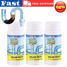 3x Fast Drain Remover Hot Sink Pipe Dredge Bomb Toilet Quick Foaming Cleaner