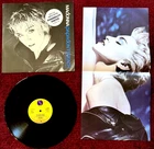 MADONNA PAPA DON'T PREACH RECORD 12" & PROMO POSTER TRUE BLUE VINYL SINGLE 1986