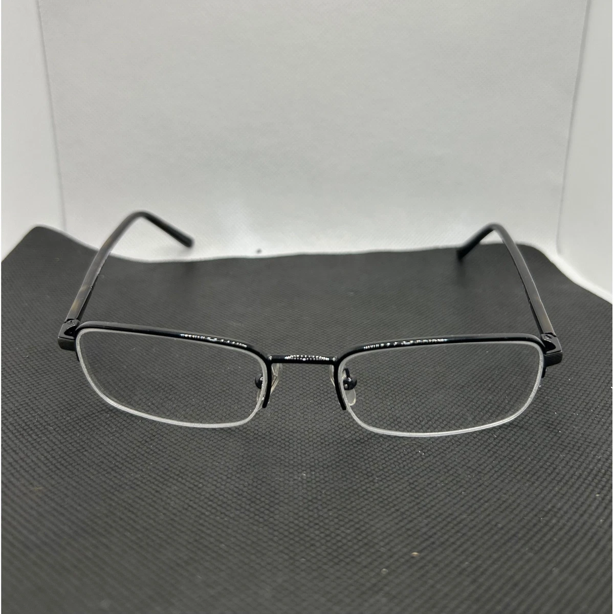Chaps Eyeglasses Half Rim Metal Frame Designer Glasses CP2090‎ 56-17-145 Chaps Rectangle Eyeglasses In Semi-Shiny Navy Blue - 50% Off  main image 3