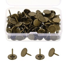100 Pcs 7/16"x1/2" Bronze Upholstery Thumb Tacks FURNITURE Flat Head Push Pins