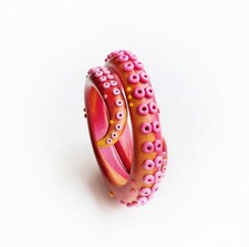 Oktopus Tentakel Armreif in orange rot und ge...