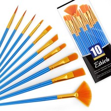 10PCS Paint Brushes Set for Acrylic, Oil, Watercolor, Face, and Canvas