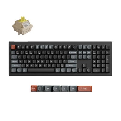 Keychron V6 Ultra 8K Wireless Custom Mechanical Keyboard (Zwart,