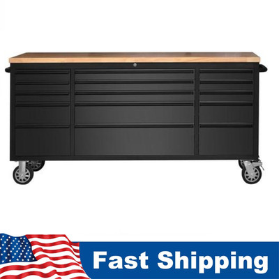 72'' Rolling Tool Chest Mobile Workbench with 15 Drawers Heavy-Duty Tool Cabinet